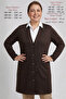 Women's Plus Size Seasonal Ecrin Fabric Long Mother Cardigan (95 cm) - Steel Knit Comfortable Fit with Stone-Attached Buttons