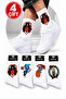 Cotton Basketball Patterned Sports College Socks 4-Pack