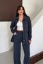 Oversize Zippered Lace-Up Waist Modal Women's Suit 3184 Smoked - Special Series - 3