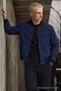 Men's Zippered Suede Jacket Casual Bomber Dark Blue Jacket - 4