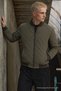 Men's Quilted Coat Bomber Collar Zippered Sports Khaki Jacket - 4