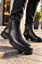 Chelsea Genuine Leather Double Zipper Water & Cold Resistant Guaranteed Non-Slip Sole Black Men's Boots - 2