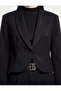 Regular Fit Wide Collar Long Sleeve Buttoned Blazer Jacket - 5
