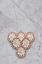 Set of 6 Embroidered Straw-Edged Luxury Coasters 10 cm - Model 3