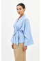 Baby Blue Belted Design Kimono Blue - 2