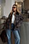 Brown Velvet Collar Plaid Jacket - 0209