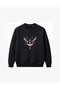 Psychedelic Cat with Laser Eyes Embroidered Crew Neck Sweatshirt Unisex - 2