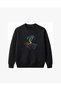 Neon Cosmic Volcano Eruption Embroidered Crew Neck Sweatshirt Unisex - 2