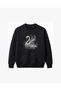 Elegant White Swan Embroidered Crew Neck Sweatshirt Unisex - 2