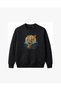 Mountain Forest Landscape Men's Deer Embroidered Crew Neck Sweatshirt Unisex - 2