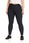 Women's Black Cotton Ribbed Plus Size Leggings - 3