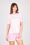 Women's Stone Detailed Pink Shorts Summer Pajama Set - 6