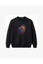Peacock Feather Embroidered Crew Neck Sweatshirt Unisex - 2
