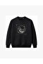 Grinning Sinister Moon Face Embroidered Crew Neck Sweatshirt Unisex - 2