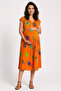 Women's Viscose Maternity Dress Orange Fish Pattern Summer Casual Dress