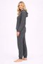 Women's Hooded Winter Grey Tracksuit Pajama Set - 2