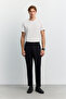 Men's Black Non-Creasing Technical Fabric Slim Fit Trousers A62Y3014