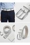 Classic Men's Belt 100% Buffalo Leather 3.5 Cm White - 4