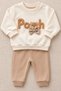 Baby Boy Set with Teddy Bear Pattern and Bow Tie Detail, 2-Piece Top and Bottom Set, Seasonal - 2
