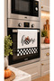 Black and White Checkered Pumpkin Home Patterned Oven Cover – 35X50 Cm, Digital Printed Suede Fabric - 2