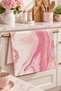 Pink Marble Patterned Oven Cover – 35X50 Cm, Digital Printed Suede Fabric - 2