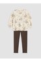 Lcw Baby Ecru Printed Baby Girl Set - 2