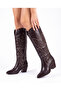 Western Serafina Bitter Brown Studded Boots - 5
