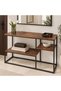 Narrow Entryway Console Table with Shelves, 100 cm, Rustic Brown