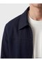 Nevavm with a Difference of Opinion Lcwaikiki Classic Navy Blue Standard Fit Shirt Collar Men's Coat - 3