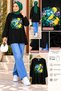 Women's Hijab Tunic Lemon Patterned Floral Printed Long Sleeve Loose Comfortable Fit Daily Sports Tunic - 2