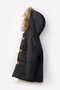Winter Boy's Coat with Fur Hood and Plush Interior with Button Detail - 3