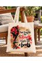 Not Fragile Like a Flower Patterned Gift Bag, Raw Cloth Bag, Sublimation Printing, Shoulder Bag, Shopping Bag - 3