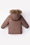 Winter Boy's Coat with Fur Hood and Plush Interior with Button Detail - 2