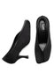 Women's Black Blunt Toe V-Cut Patent Leather Striped Low Heel Shoes - 5