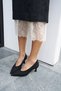 Mino Women's Black Suede Genuine Leather Heel Stiletto - 6