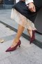 Mino Women's Burgundy Genuine Suede Heel Stiletto