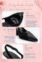 Women's Genuine Leather Pointed Toe Thick Heeled Buckle Slingback Shoes - 5