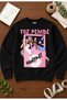 Powder Pink Manifest Design Printed Long Sleeve Sweatshirt - 2