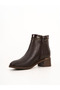 Women's Black Side Zipper Thick Heeled Ankle Boots - 6