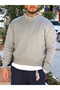 Giesto Crop Cotton Basic Sweatshirt Gray - 3