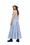 Light Blue Tiered Maxi Dress with Smocked Bodice - 3
