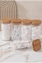 4-Pack 300 ml Transparent Cotton Swab, Cotton, Makeup Cotton, Acrylic Floss Jar with Bamboo Lid - 4