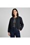 Zippered Lined Stand Collar Crop Jacket