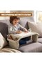 MERDEM Portable Bed Tray Table, Cream - Multipurpose Lap Tray Desk with Storage Pockets - Stackable - 3