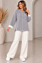 Women's Gray Heart Accessory Soft Textured Crew Neck Knitwear Cardigan - 2