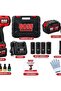 Cordless Brushless Impact Wrench Kit – Heavy Duty Rechargeable Lithium Electric Torque Gun with Tungsten Steel Shaft, LED Light & Tool Storage Case - 6