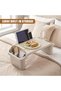 MERDEM Portable Bed Tray Table, Cream - Multipurpose Lap Tray Desk with Storage Pockets - Stackable - 2