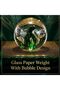 Latas Vintage Style Glass Paper Weight With Beautiful Green And Clear Bubbles Design for Office Desk/Study Table 01 - 2