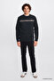 Men's Regular Fit Logo Detailed Crew Neck Sweatshirt Black L2620151001 - 2