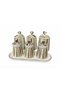 Porcelain Spice Set with Vacuum Lid, Airtight, 3 Large and 3 Small Spice Containers, Stripe Pattern - 2